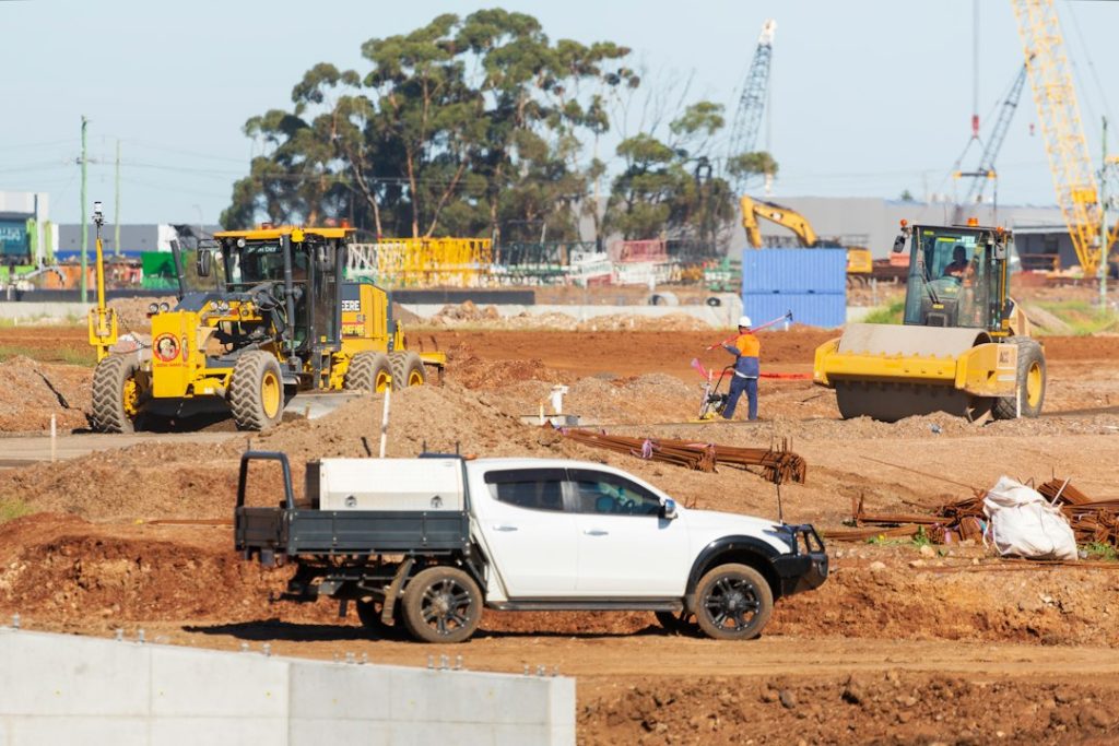 Construction workers at an Australian building site