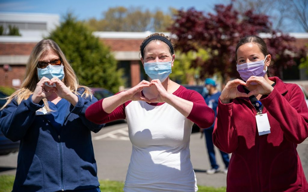 Nursing students in a healthcare learning environment
